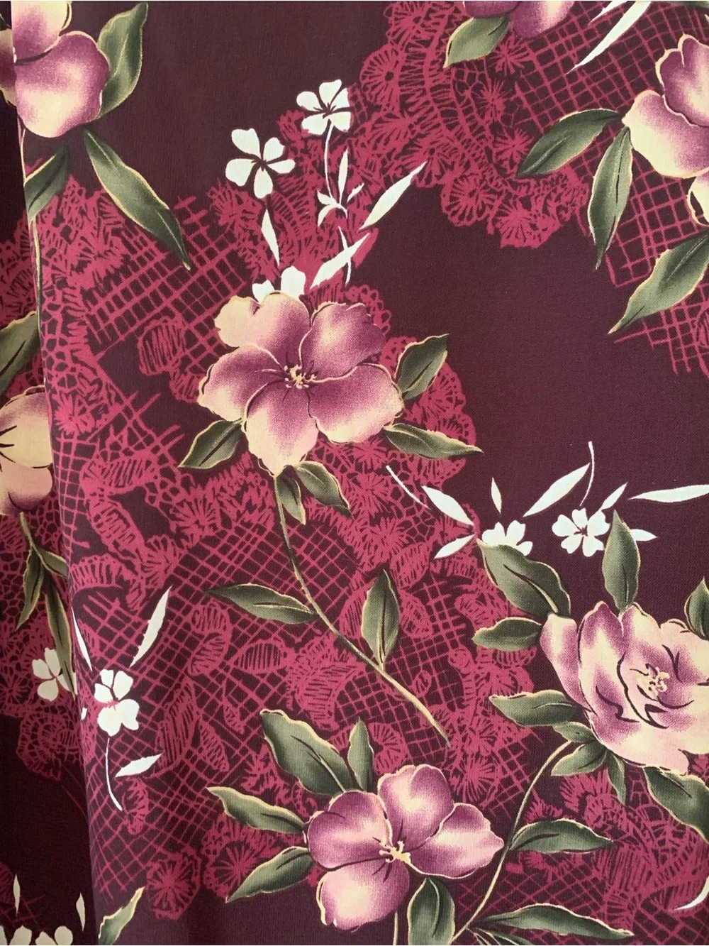 ⁠Vintage Kathie Lee Floral Maxi Skirt Plum Purple Plus Size 22W 90s Whimsygoth